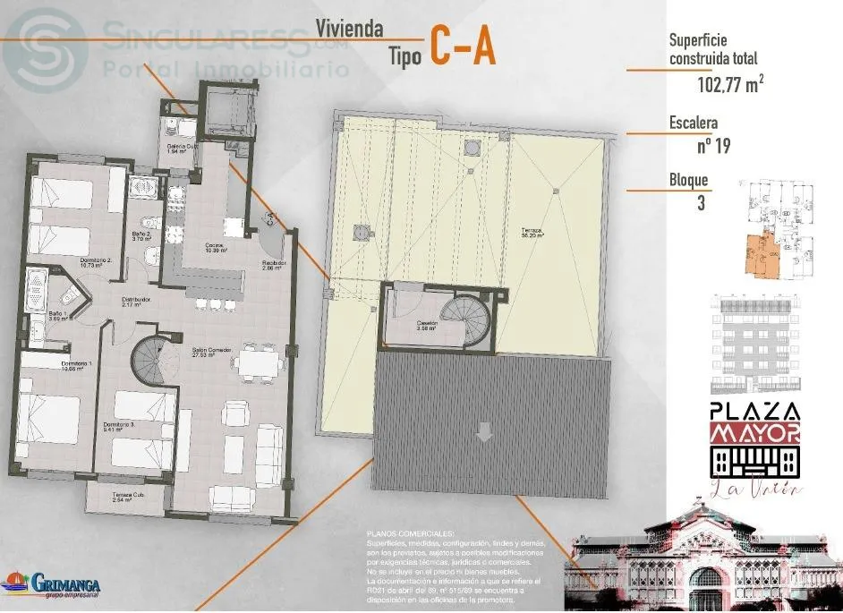 Comprar ático en Plaza Arquitectos Cerdán Y Beltri nº 19 en La Unión