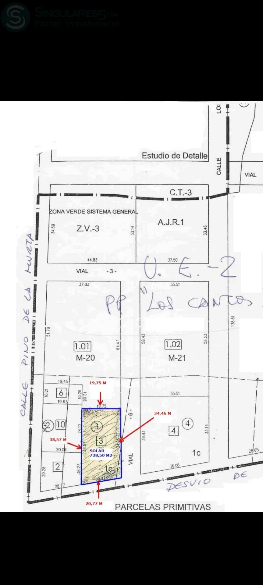Comprar terreno de 738m² en Bullas
