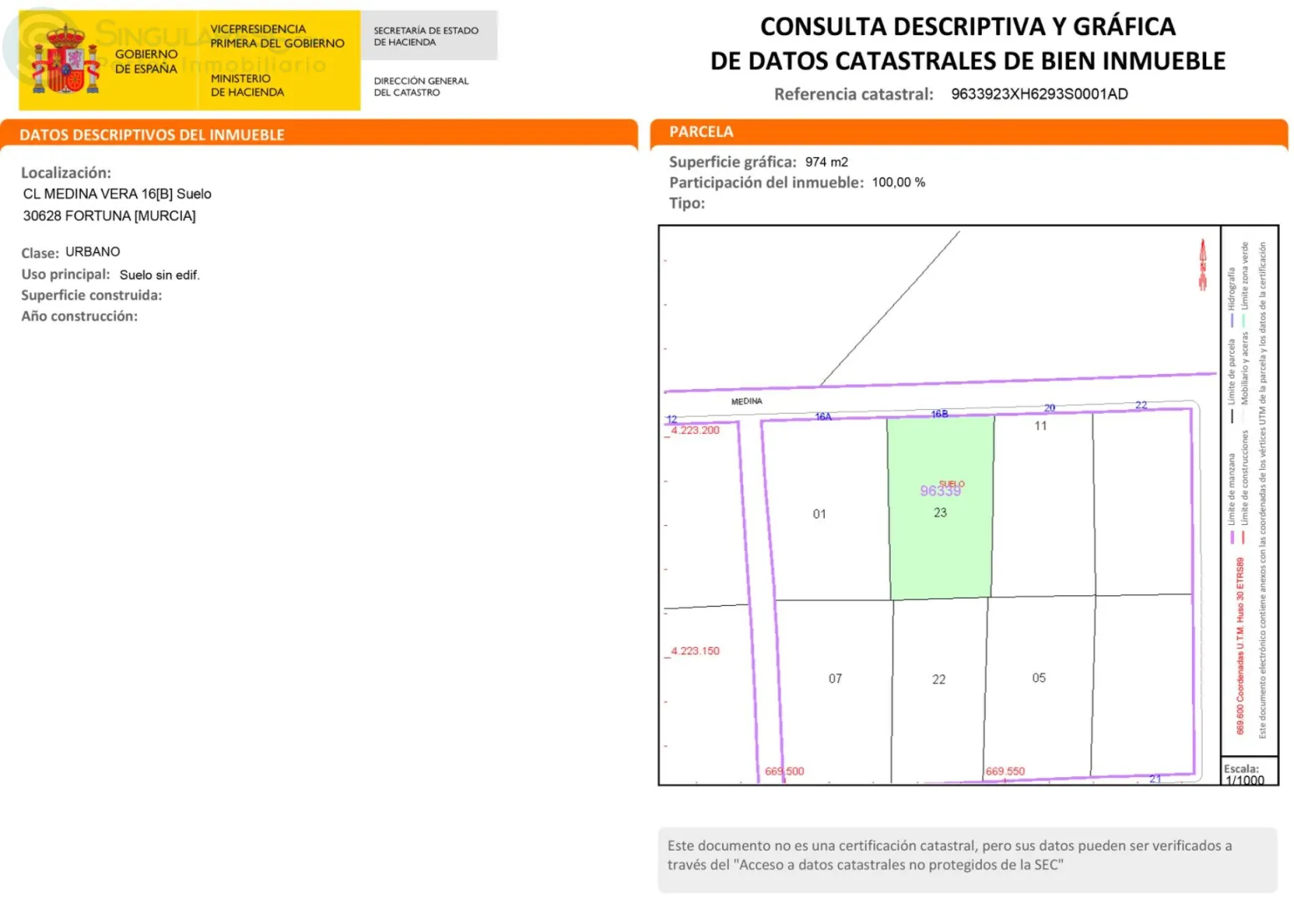 Comprar terreno en El Reloj (Fortuna)