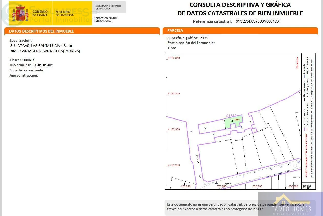 Comprar terreno en Calle Largas, las-santa lucia nº 4 en Cartagena