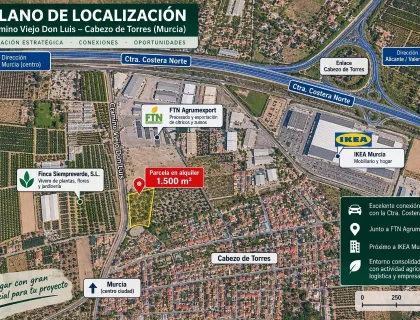 Alquilar terreno de 1500m² en Murcia