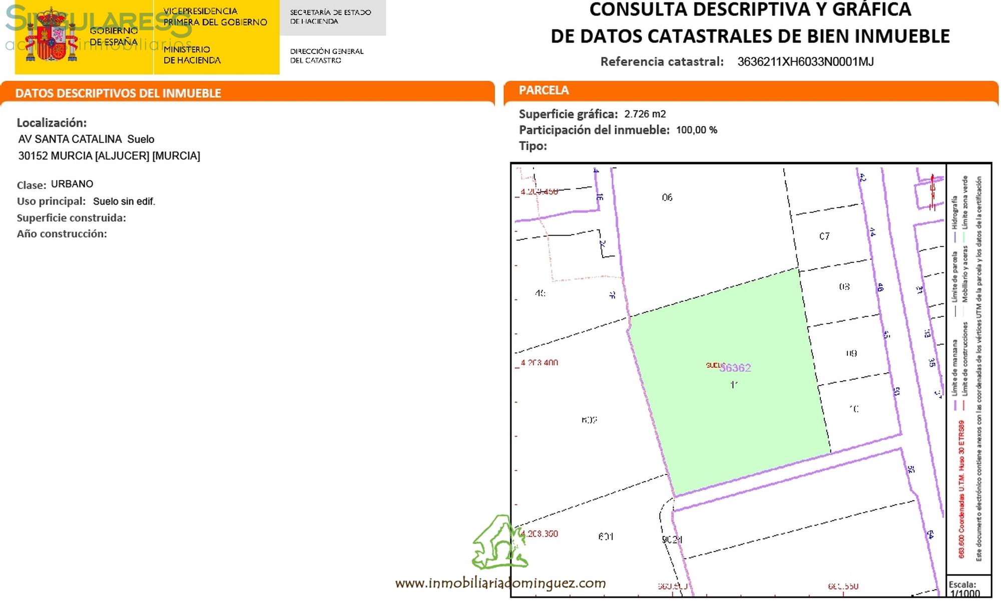 Comprar terreno en Carretera Santa Catalina nº 7 en Murcia